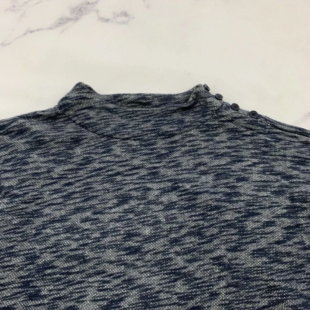 Point Sur J.Crew Dolman Sleeve Mock Neck Sweater Size M Heather Blue Pullover